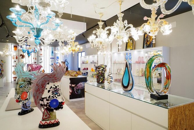 Glass Blowing Show Visit Murano Glass Factory and Showroom OMG - The OMG showroom: 500 square metres of art you can take your time with
