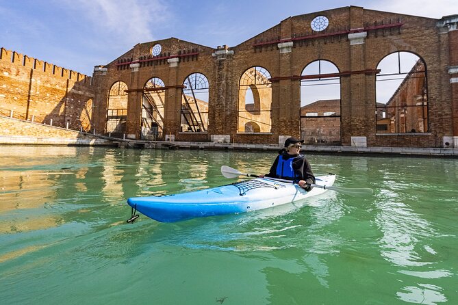 Venice Beginner's Kayak Tour: train & visit the Medieval Arsenal - Weather, waves, and boat traffic: expect real lagoon conditions