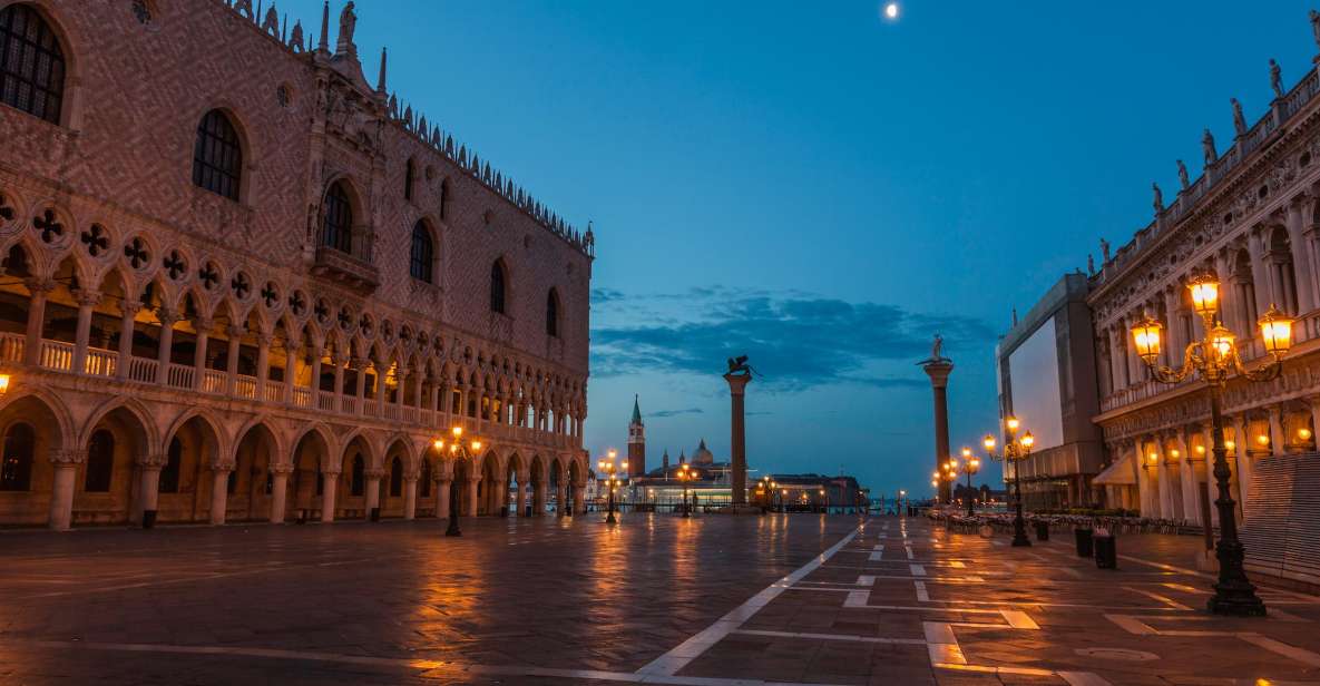 Venice: Private After Dark Tour and Gondola Ride - Piazza San Marco at night: the famous square with a darker lens